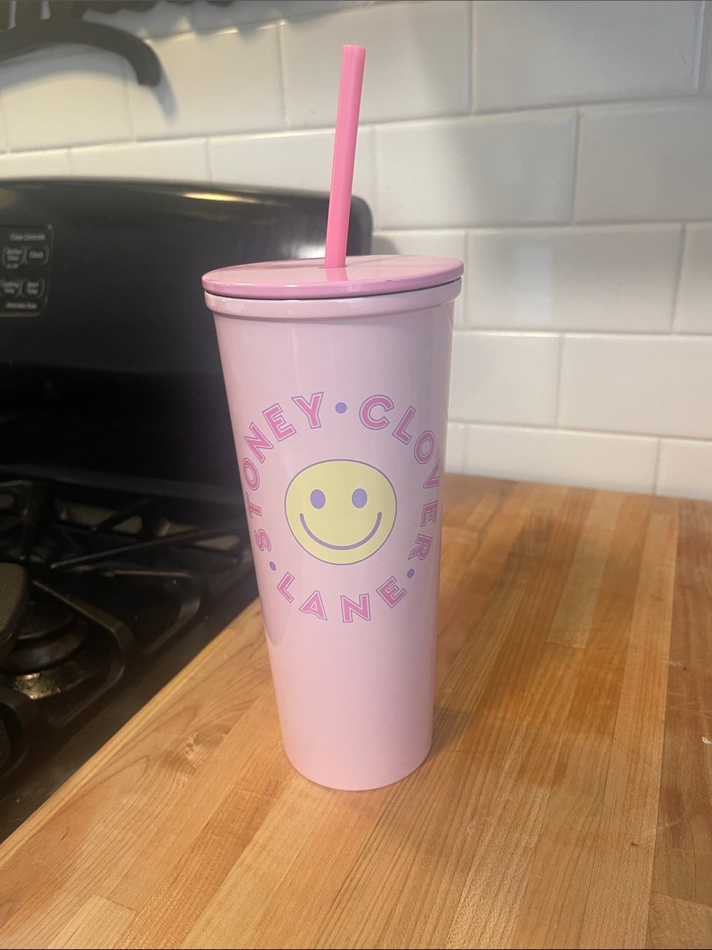 Stoney Clover Lane Pink Smiley Face Tumbler